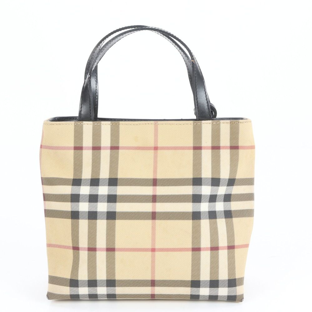 バーバリー トートバッグ ノバチェック ロゴ型押し A4収納可 ブラック  