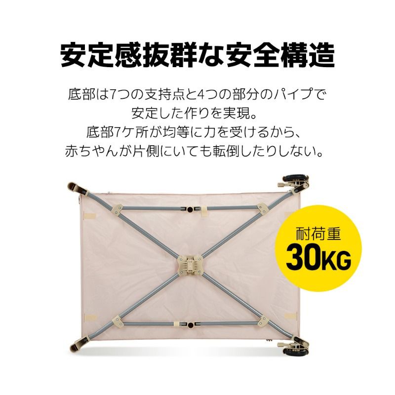 ベージュメタル折りたたみ式ベビーサークルとおむつ交換テーブル 防水ではない多目的プレイヤード