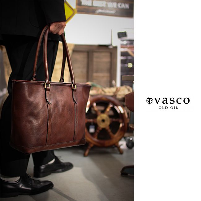 メーカー正規品 ヴァスコ トートバッグ メンズ 本革 肩掛け 底鋲 大容量 A4 日本製 ブランド バスコ VASCO VS-263TL