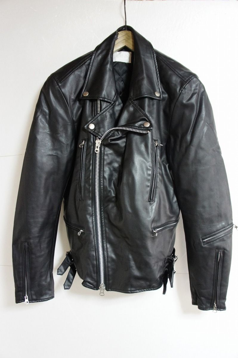 極美品 LHP lazy hazy planet シングル ライダース L 黒 Lazy Hazy Planet LHP エルエイチピー フェイク レザー ダブル