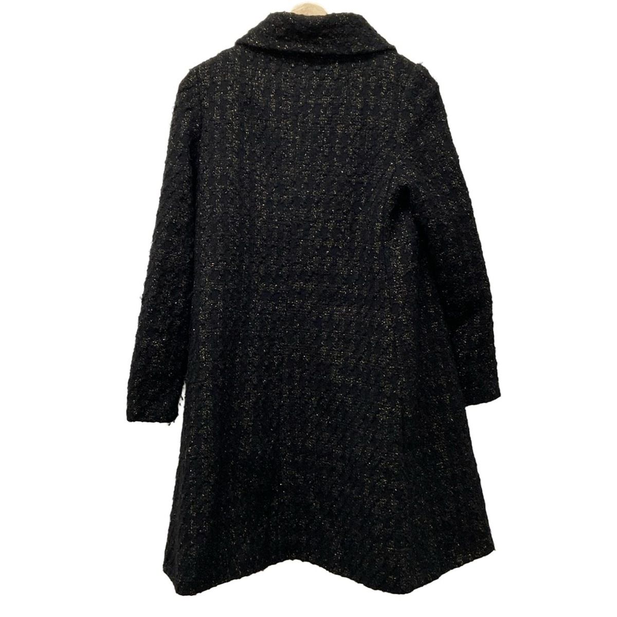 Kate spade ケイトスペード コート サイズ2 S レディース - 黒 長袖 ラメ 冬