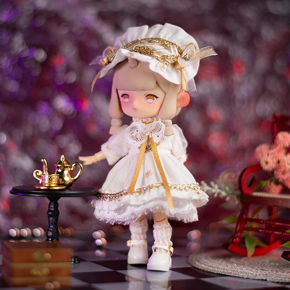 オビツ11 他ドール用 ワンピース ホワイト 受注製作】❁オビツ11サイズ❁ホワイトレースのワンピース