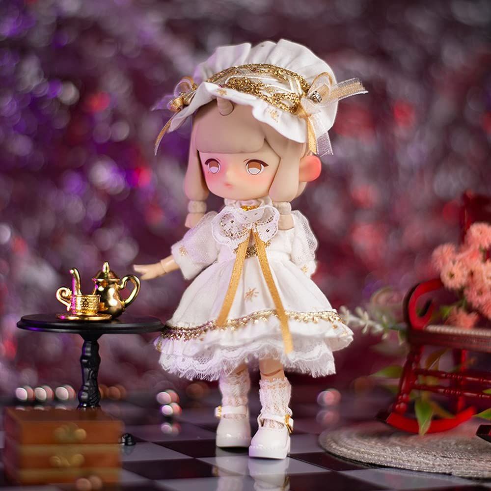 在庫処分】ホワイト ロリータ 姫様 ドレス ワンピース 11cmボディ用 オビツドール サイズ衣装 OB11 オビツ11 - メルカリ