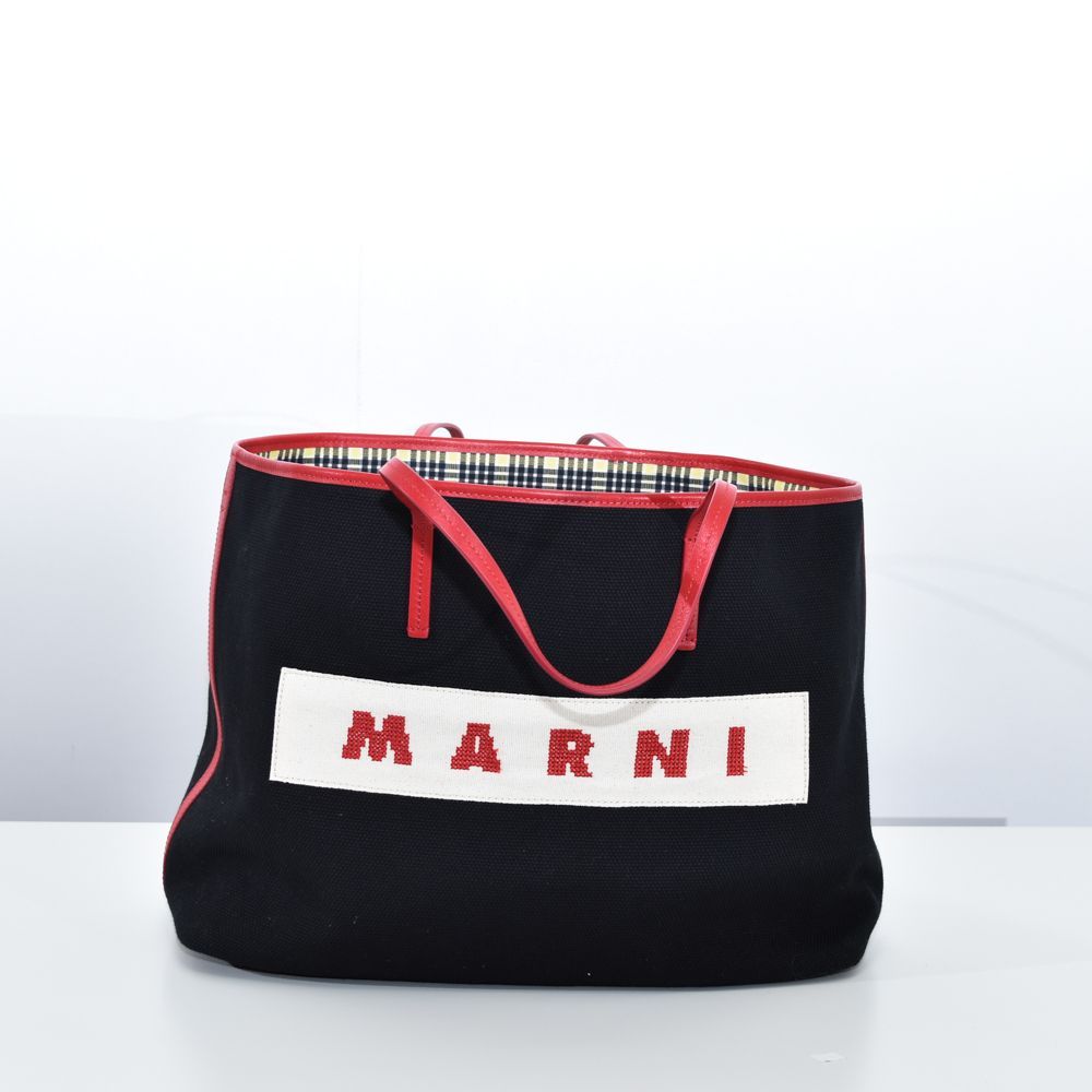 マルニ バッグ メンズ トートバッグ 刺繍 キャンバス SHMP0113U0 マルニ バッグ メンズ トートバッグ 刺繍 ロゴ キャンバス