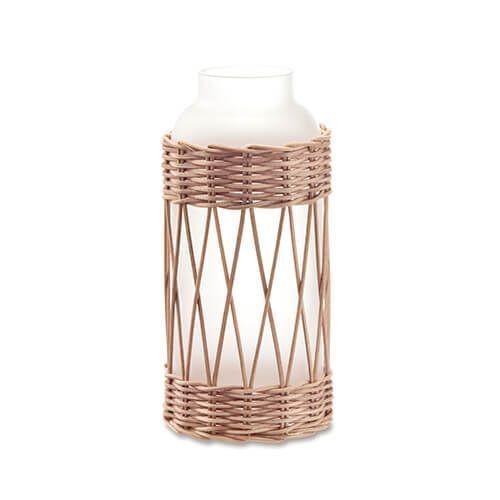 ポッシュリビング ラタンフロストベース 22681 | フラワーベース ガラスボトル フロストベース 一輪挿し インテリア ラタン ナチュラル ディスプレイ ガラスボトル 花器 花びん オブジェ おし