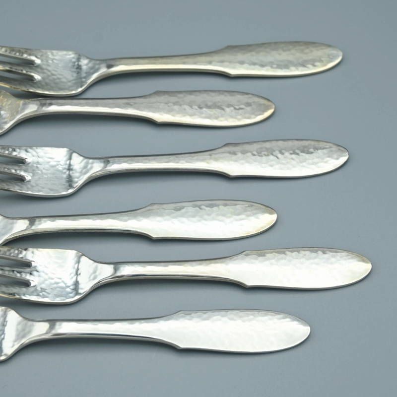 GEORG JENSEN ジョージジェンセン E P N S シルバープレート デザートフォーク スイーツフォーク カトラリー6点セット 10 k 039