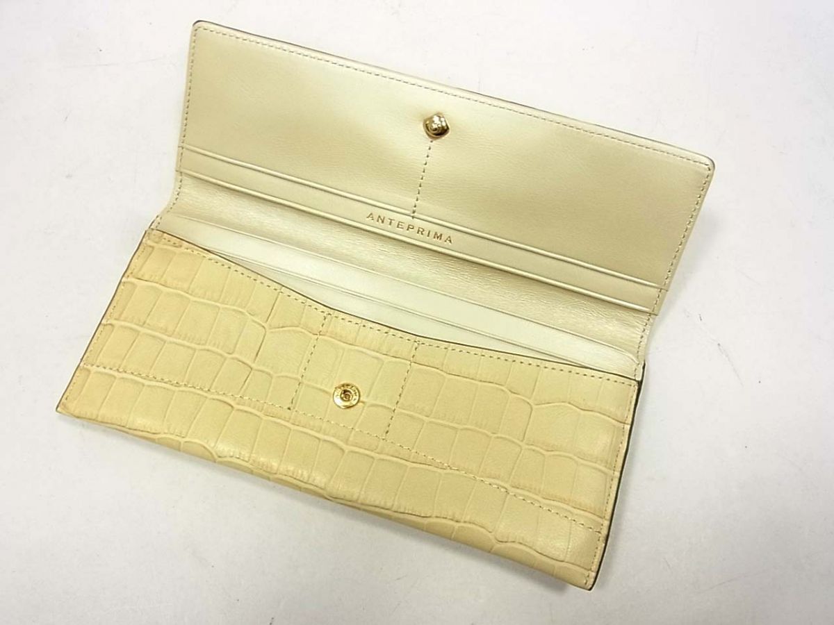 お歳暮 アンテプリマ 新品◇ANTEPRIMA 長財布 クロコ型押し レザー 小物