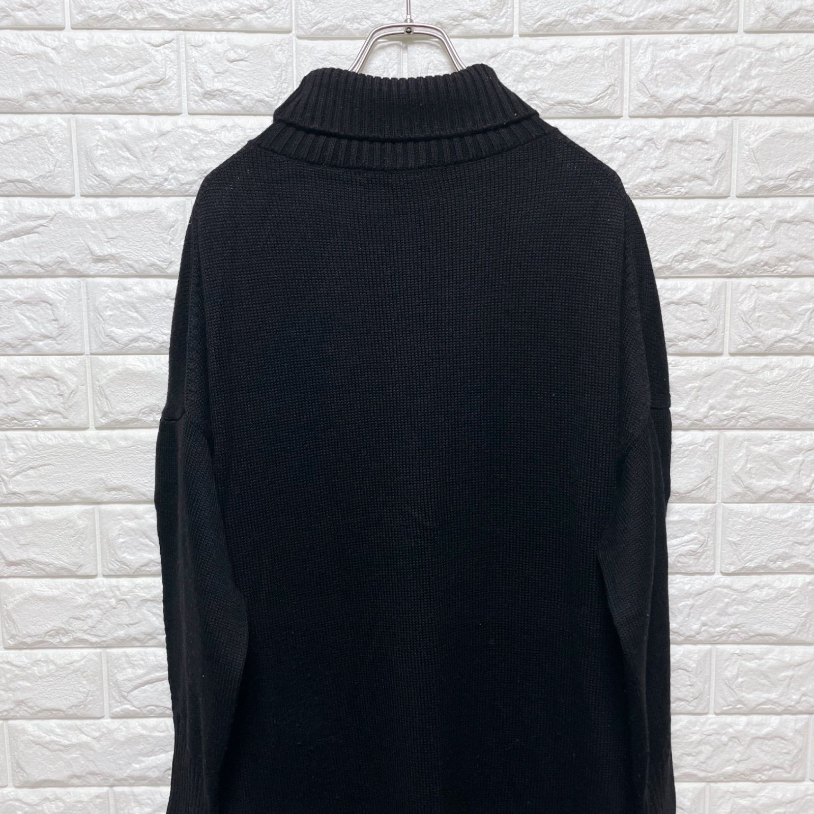 CINOH チノ ニットワンピース フリーサイズ ブラック 黒 ウール100