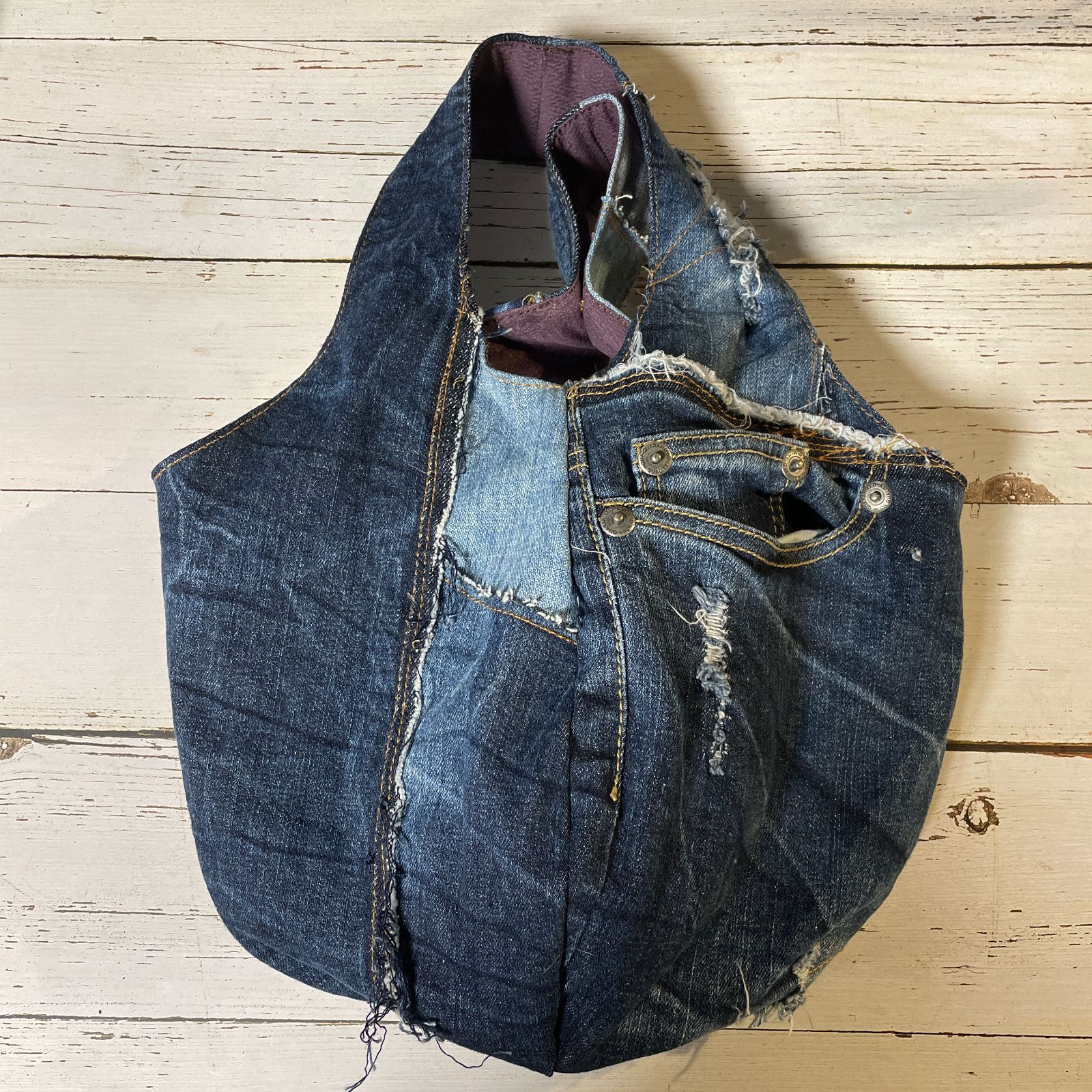 デニムリメイクしずく型ハンドバッグbag-0013 - メルカリ