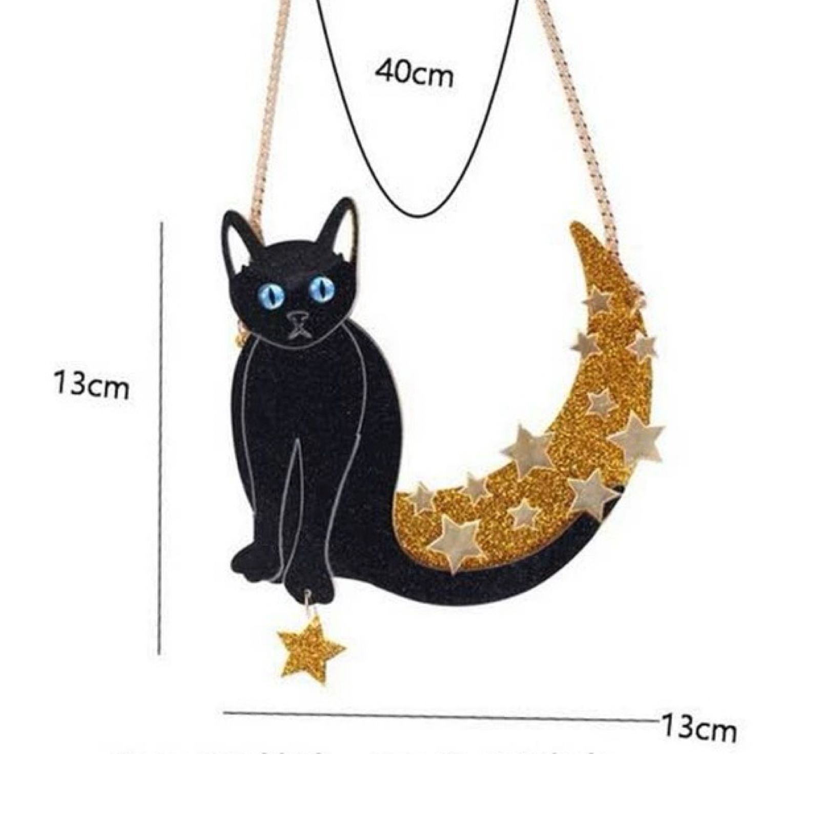 ネックレス】送料無料 黒猫 ネックレス 月 猫アクセサリー 猫