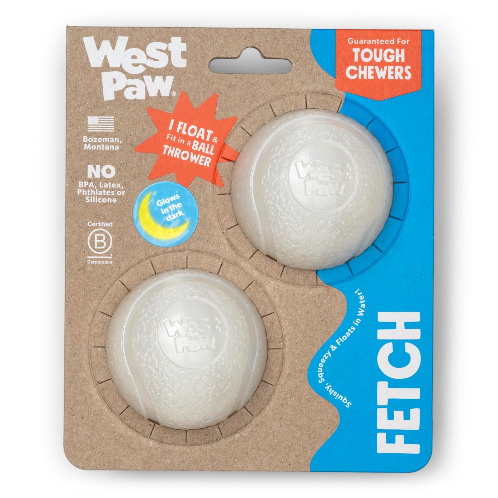 Color グロウ West Paw ウェストポウ 犬用おもちゃ ボール ゾゴフレックス エコー バウンダー グロウ 蓄光