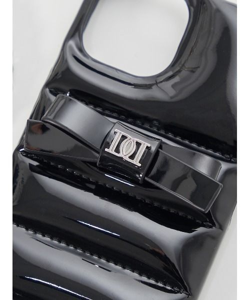 Darich スマホケース DDリボンiPhoneケース ブラック/サックス