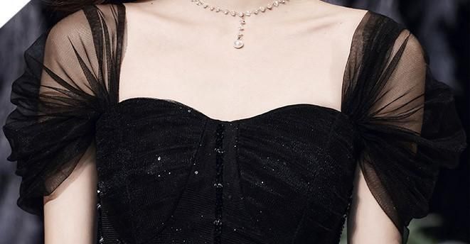 C272 高級パーティードレス ロング エレガント 編み上げ 細見え  