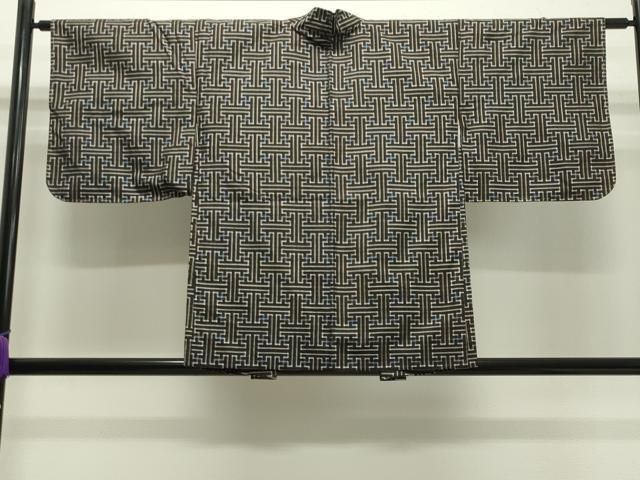 平和屋着物●本場大島紬　龍郷絣　秋名バラ　アンサンブル　正絹　逸品　CAAY8216gh 平和屋着物○本場大島紬 龍郷絣 秋名バラ アンサンブル 正絹 逸品