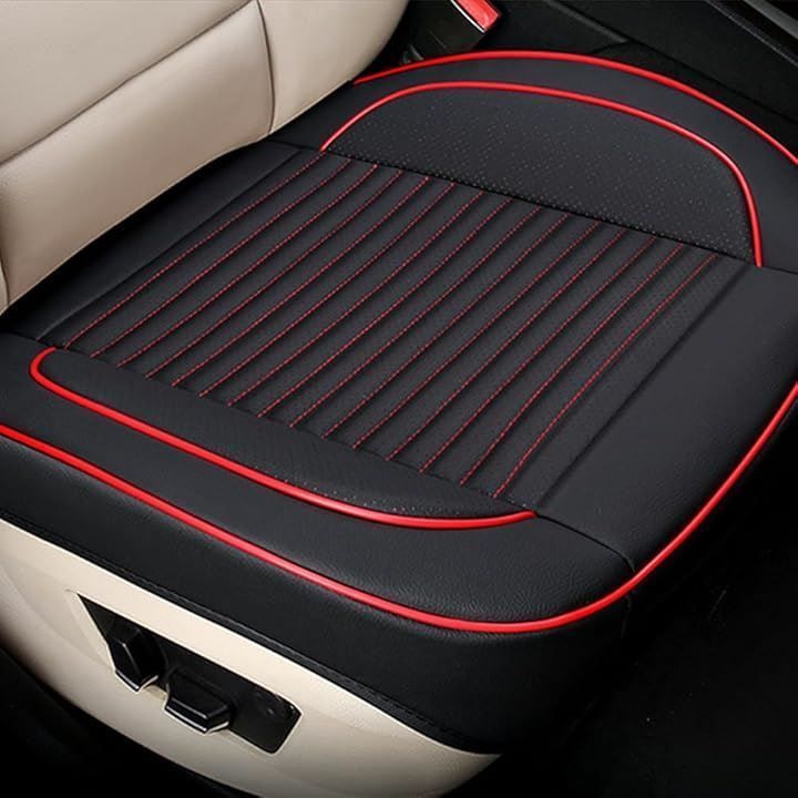 新品キッソス（ＫＩＳＳＯＳ） 車用 座面 シート カバー クッション 座布団 傷防止 汚れ防止 座面シート 滑りにくい お洒落 汎用(ブラック/レッ