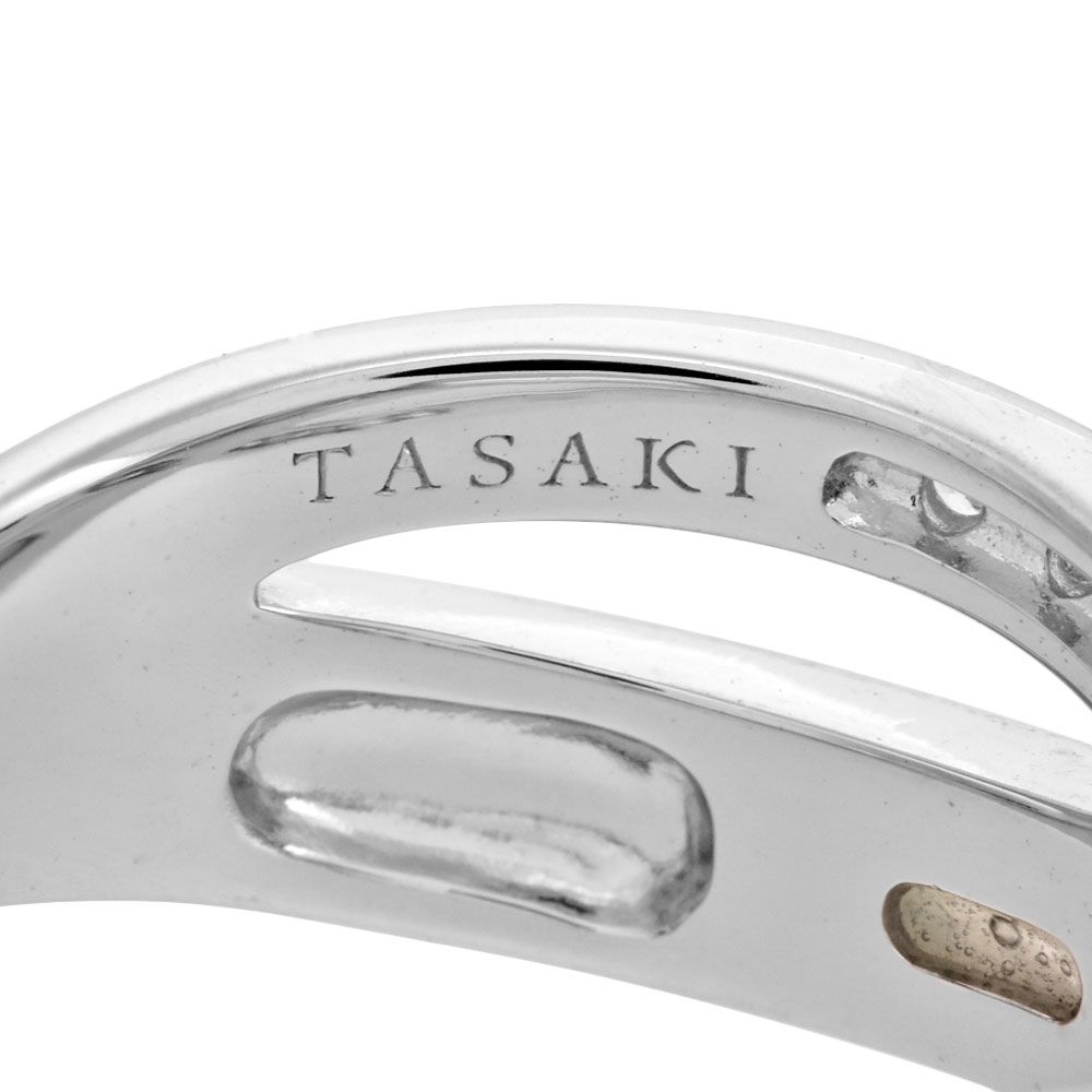 タサキ TASAKI リング 指輪 ダイヤモンド 0.11ct 約10.5号 K18WG MOP レディース【中古】