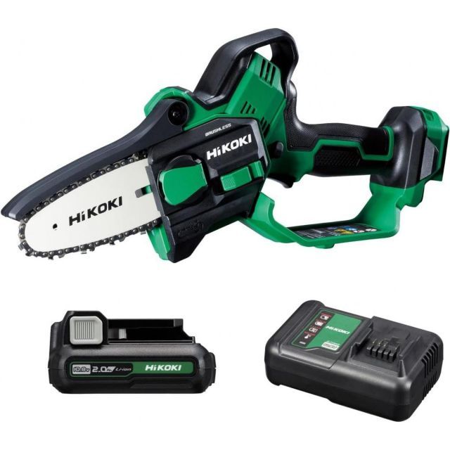 HiKOKI ハイコーキ 10.8V 充電式 ハンディ チェーンソー ミニチェンソー CS1210DD ガイドバー100mm 蓄電池 充電器付 CS1210DD BS