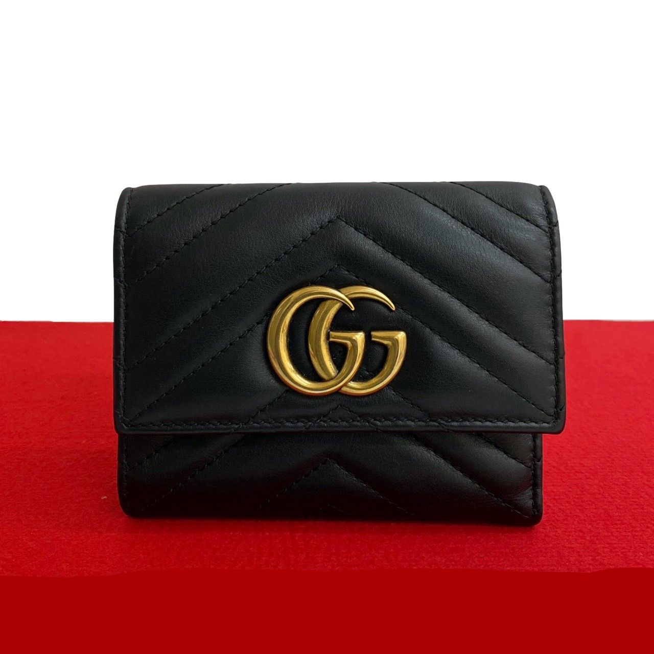 ほぼ未使用 希少品 GUCCI グッチ GG マーモント ロゴ 金具