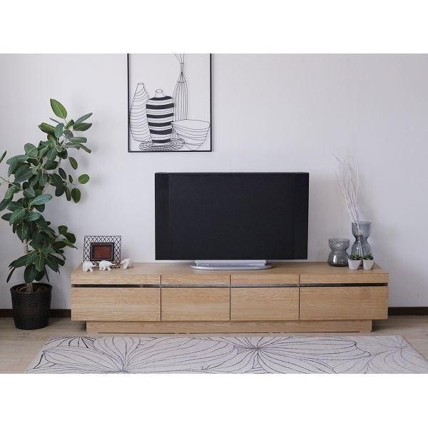 TVボード（ナチュラル） 幅約210cm [完成品］〔代引不可〕