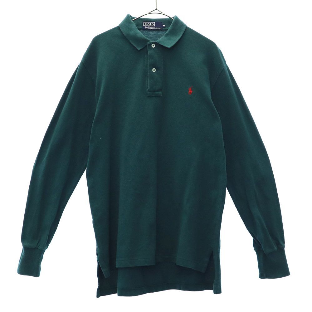 ポロバイラルフローレン 長袖 ポロシャツ M グリーン Polo by Ralph Lauren メンズ 古着 【240220】