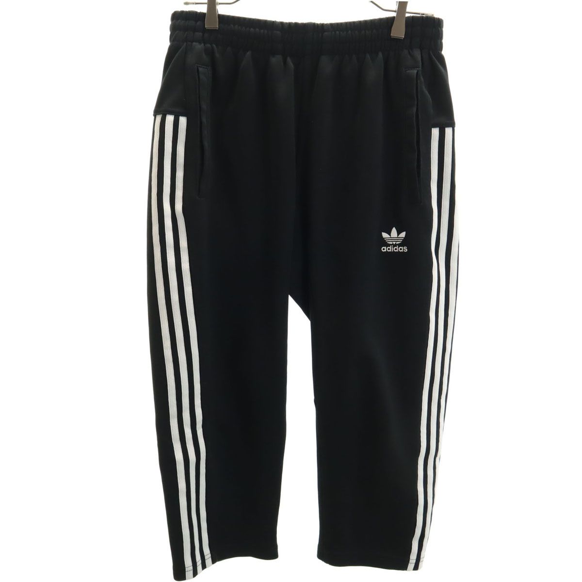 アディダス　ADIDASクロップド丈 ペリーショート丈 ジャージ　M ブラック アディダス ADIDASクロップド丈 ペリーショート丈 ジャージ M ブラック