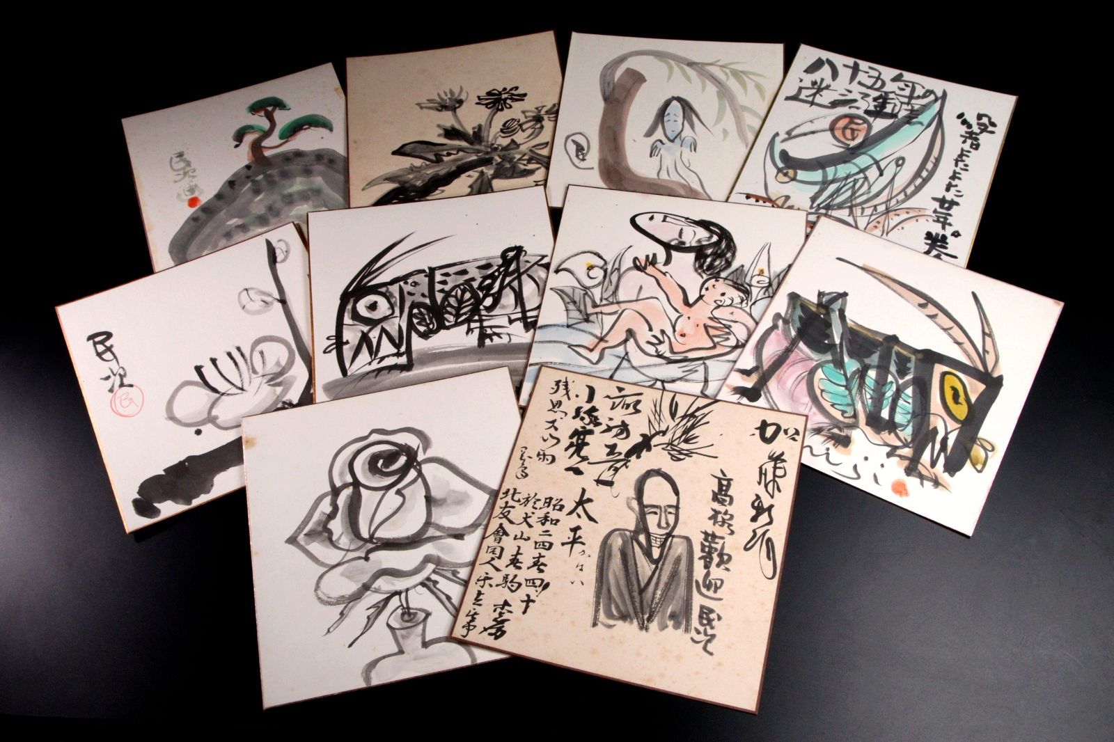 水墨画 山水画 掛け軸 水墨挂軸 山水図 松林 高山 共箱あり 掛軸 小林渓月『水墨山水図』絹本 肉筆 共箱付 掛け軸 a11306