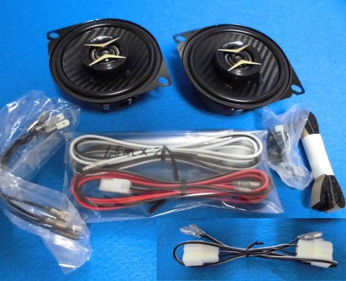 スズキキャリイ DA16T 用に 社外パイオニア100Ｗスピーカーハイレゾ 純正スピーカ取付説明書コピー スピーカコード＋Ｔ型スピーカー変換ハーネス付属
