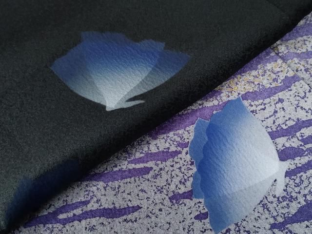 平和屋着物●ファッションデザイナー　HIROKO KOSHINO　コシノヒロコ　訪問着　霞舞蝶文　暈し染め　黒地　金彩　正絹　逸品　CAAW7799yc 平和屋着物○ファッションデザイナー HIROKO KOSHINO コシノヒロコ