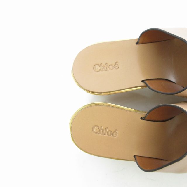 クロエ CHLOE コルクウェッジソールサンダル レザーシューズ ミュール 