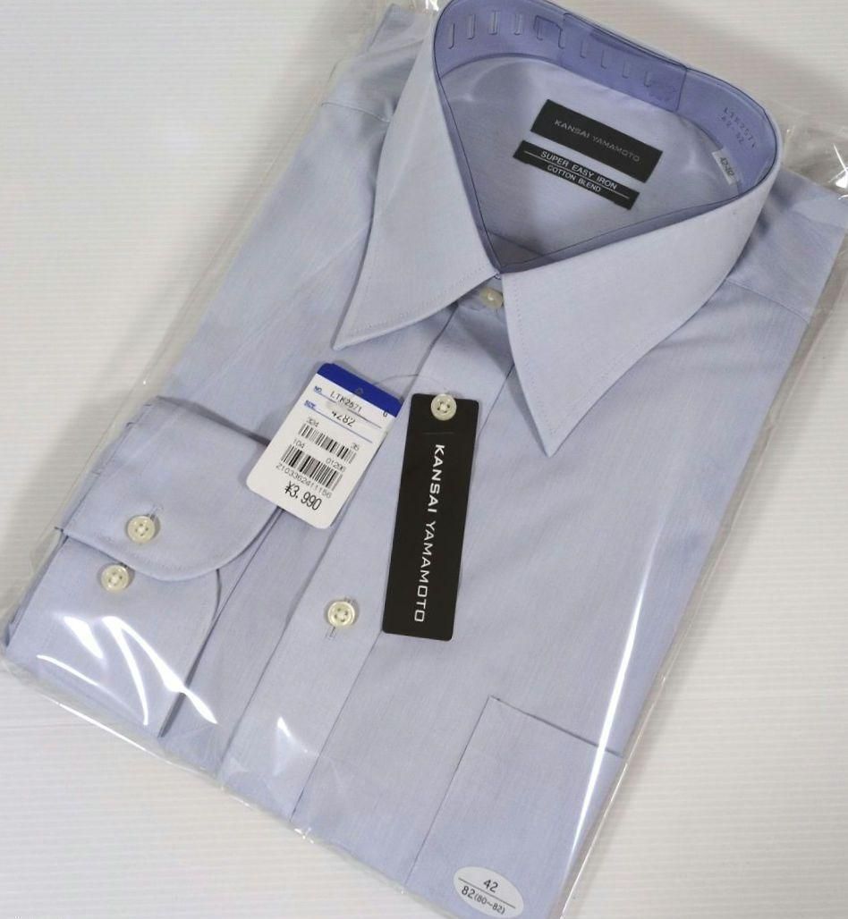 【新作入荷，低価】 KANSAI YAMAMOTO MENSビジネスシャツ42-82 長袖シャツ
