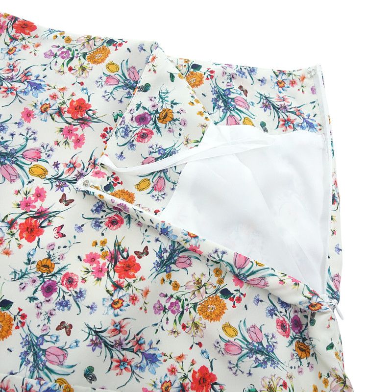 MEYAME メヤメ フラワープリント 花柄　スカート MEYAME 30％COUPON配布中 / BEAUTIFUL SKIRT (FLOWER) WHITE