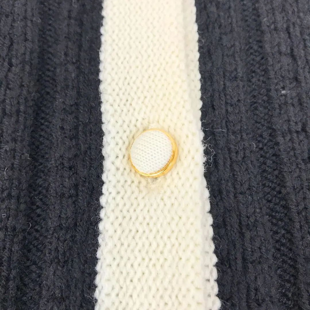 IENA イエナ 配色パイピングニットカーディガン ノーカラー ニット