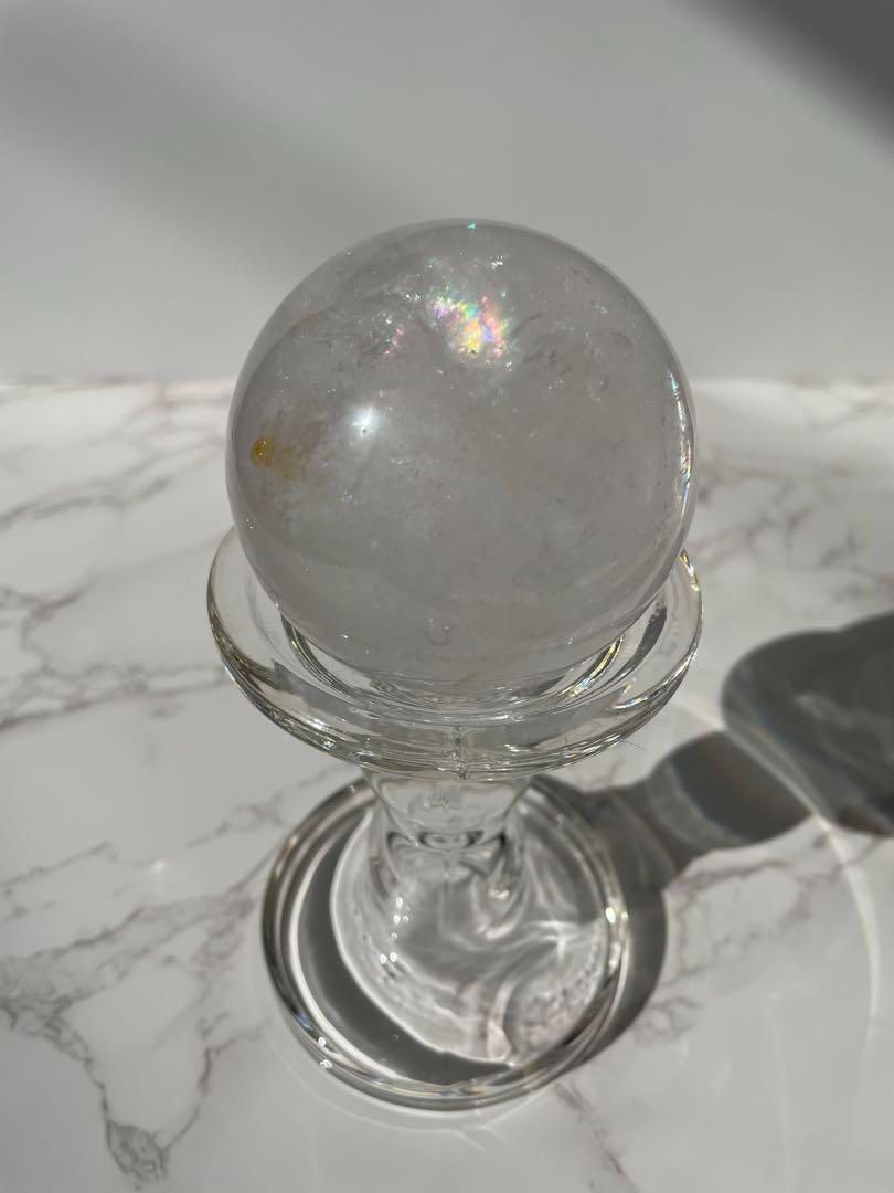 ピンククリアクォーツ　スフィア☆ クリアクォーツ・スフィア - メルカリ