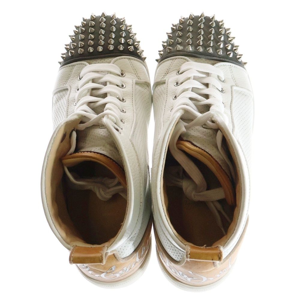 クリスチャンルブタン　ホワイト スタッズ ハイカットスニーカー　41.5 Christian Louboutin クリスチャン ルブタン】ハイカット