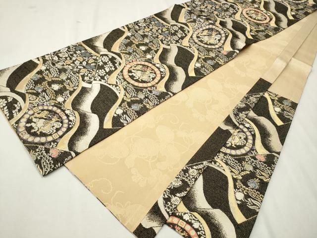 平和屋着物○六通柄袋帯 作家物 創作辻が花 金銀糸 正絹 逸品