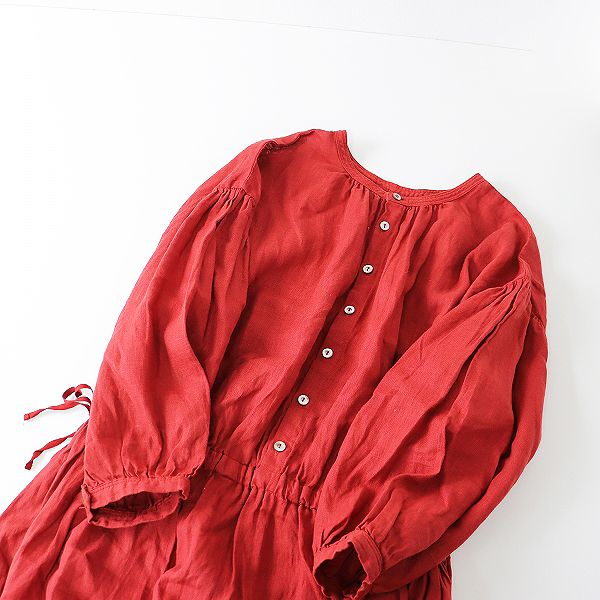nest Robe ネストローブ リネンギャザー2wayワンピース F/レッド 前後