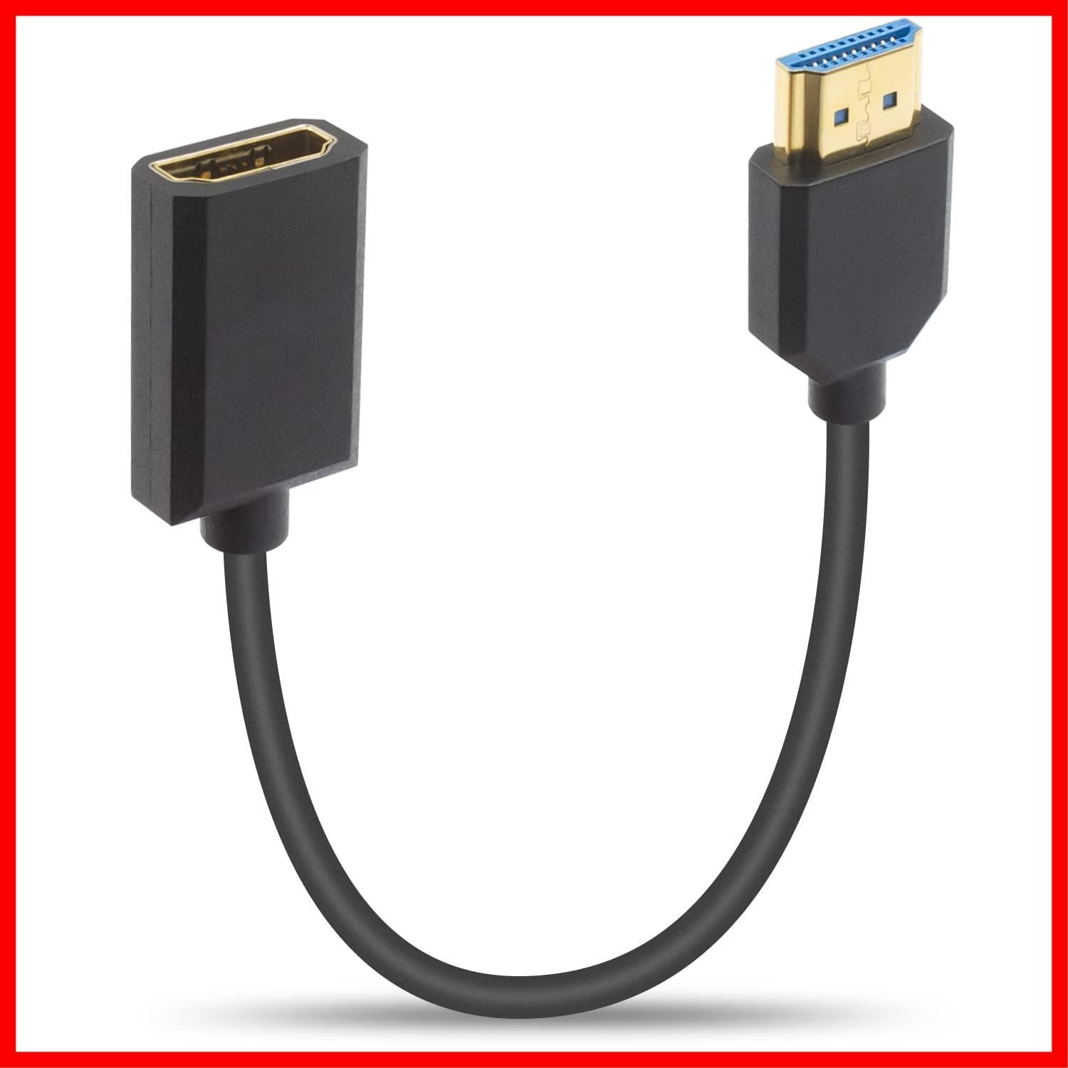 2.1ケーブル 薄HDMIオスメスケーブル対応 Nintendo HDMI延長ケーブル 48Gbps帯域幅HDMI Switch Xbox PS5 PS4 Roku TV 8K Stick Blu Ray Duttek Playerなど 12in