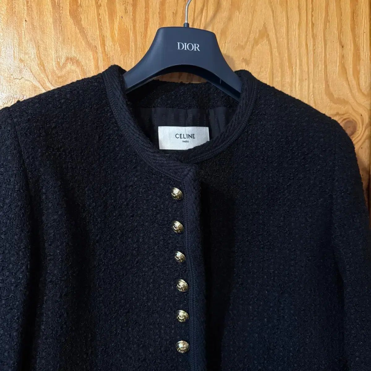 Celine(セリーヌ) 23fw 黒 シャッセール ツイード ジャケット