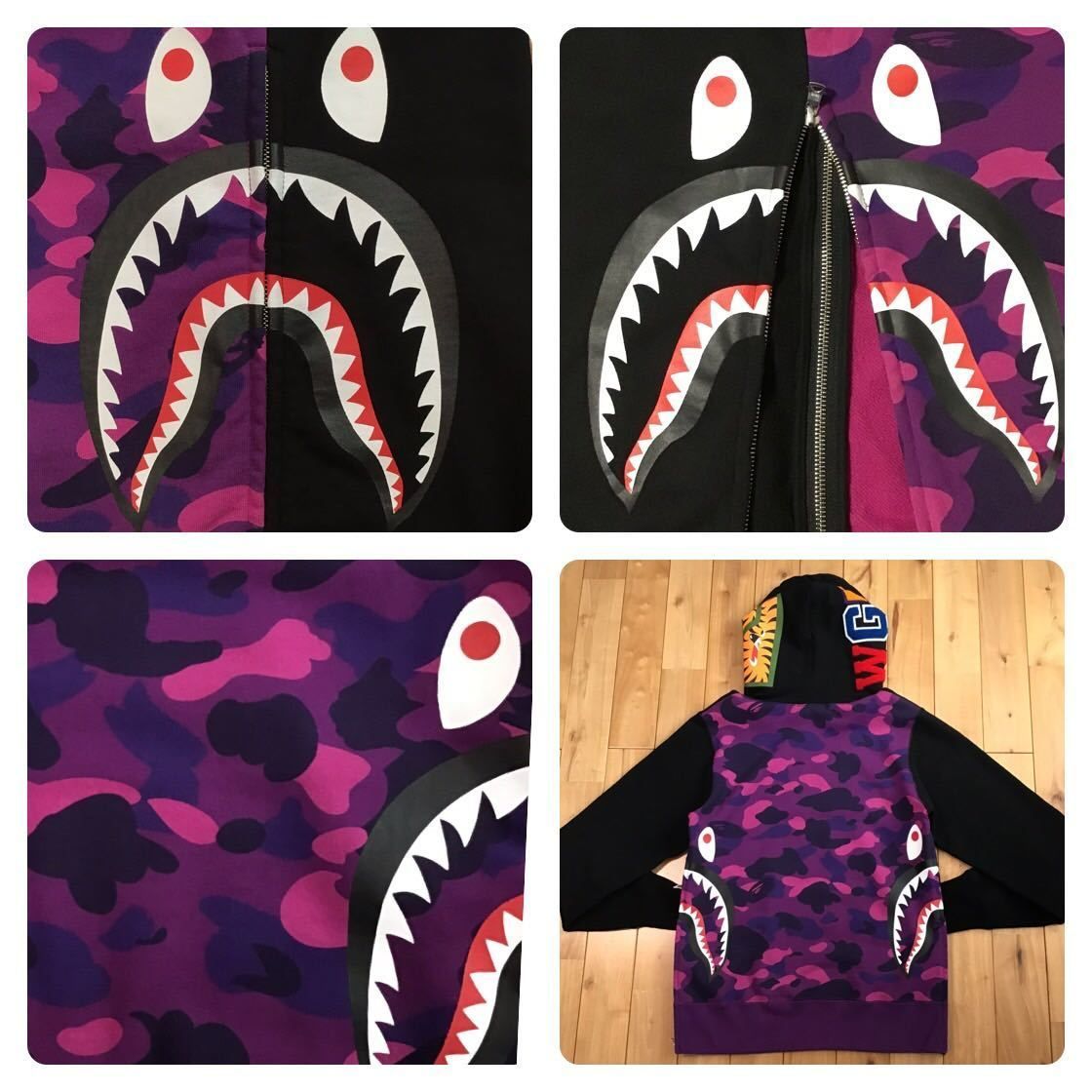 Shark side zip hoodie Sサイズ プルオーバー シャーク パーカー a 