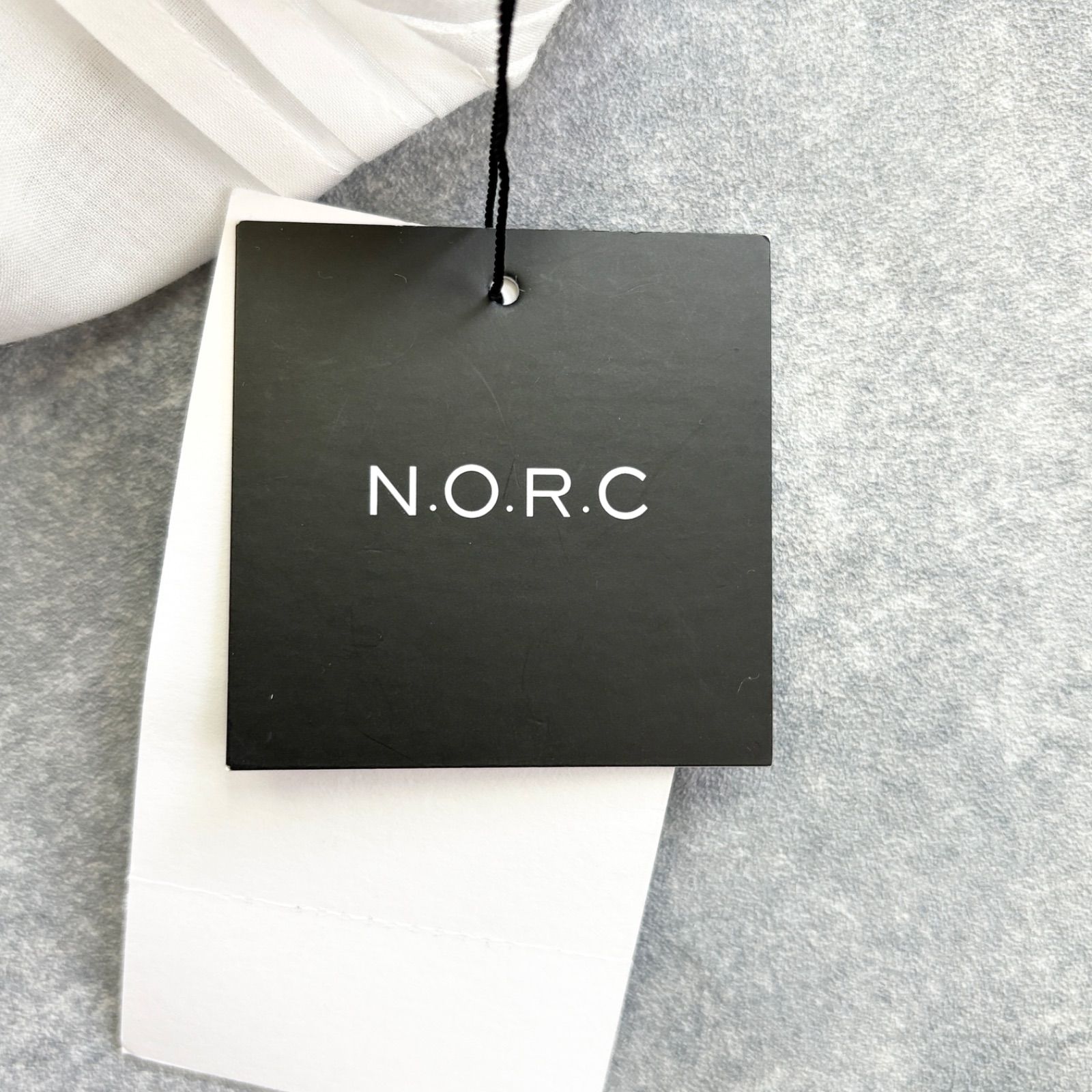yC02 新品 N.O.R.C. レース刺繍ブラウス スキッパーシャツ ピンタック 
