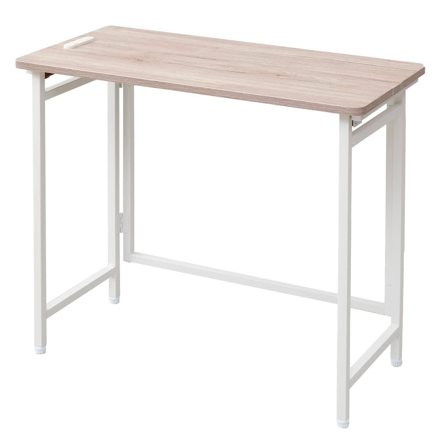 コンパクト 幅80×奥行40×高さ70cm 完成品 傷 汚れ 水分 熱に強い天板 メラミン加工 コンセント付き アンティークアイボリー ホワイト 折りたたみ デスク EPST-8040H AIV WH2 山善 YAMAZEN