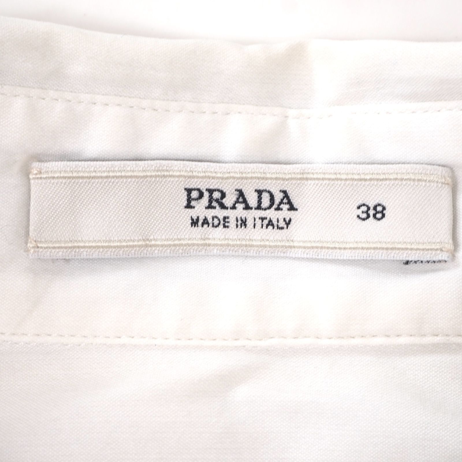プラダ PRADA イタリア製 長袖シャツ 38 ホワイト レディース