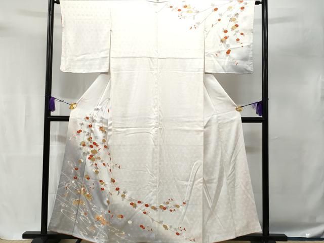 平和屋着物□訪問着 刺繍 流水花文 暈し染め 銀糸 正絹 逸品