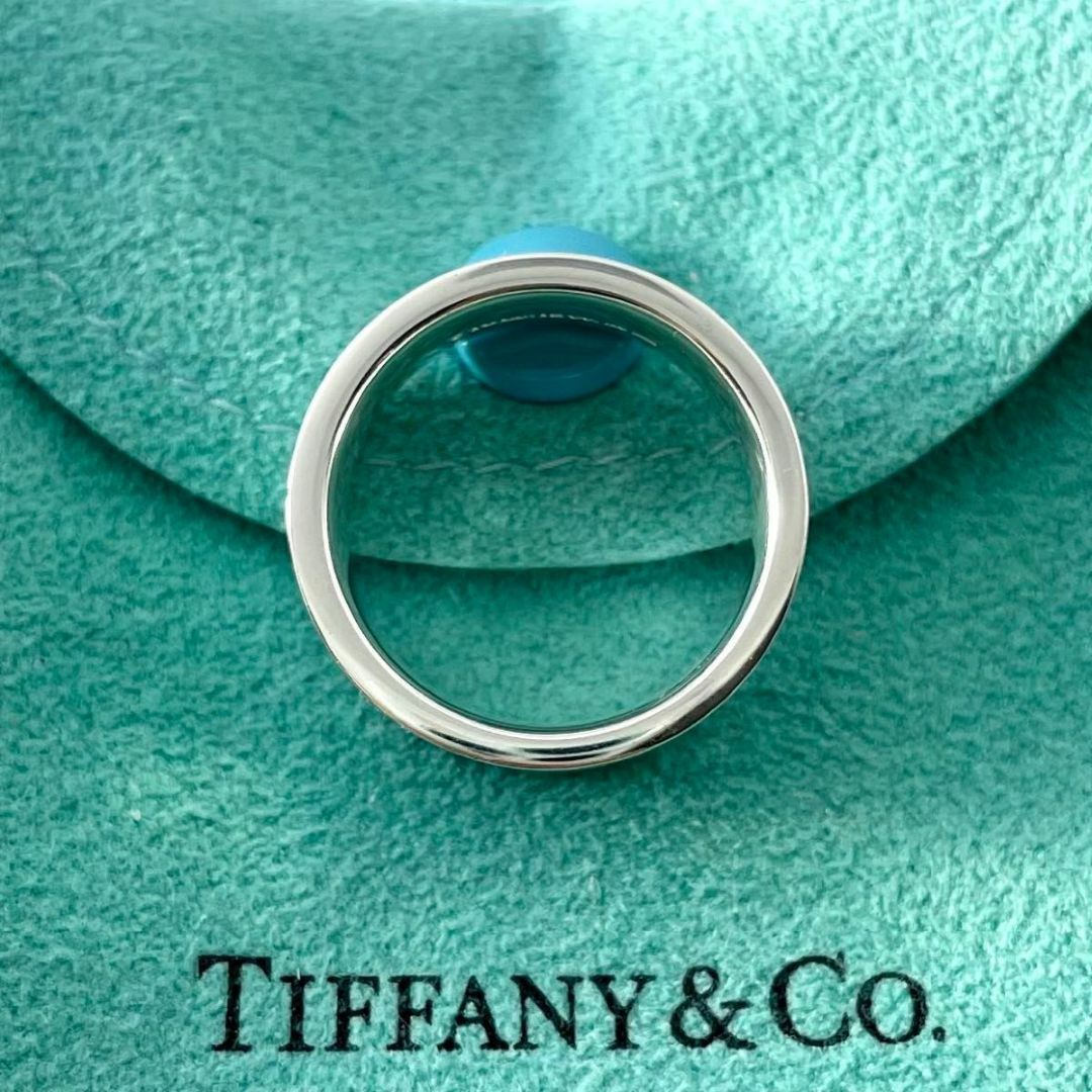 ティファニー 13号 ブルー エナメル ハート バンド リング RM3fe