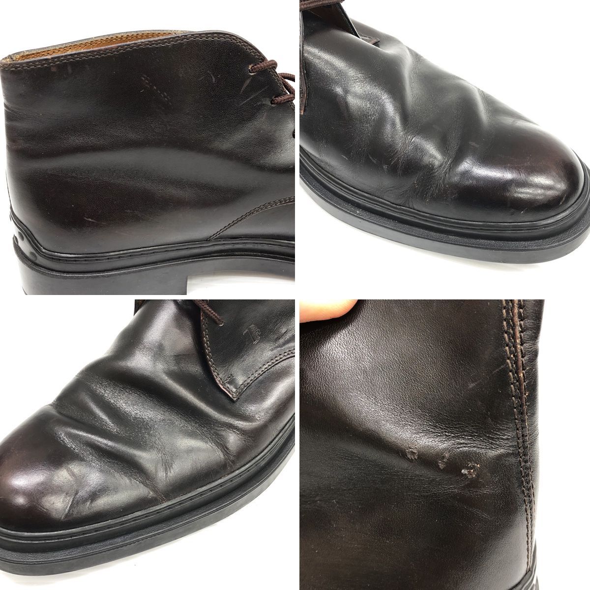 TOD'S トッズ レザー チャッカーブーツ サイズ：8 (26cm位) 焦げ茶