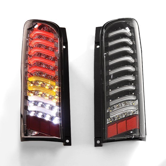 NV350 E26 キャラバン 前期 フルファイバー フルLED テール ライト インナー ブラック 左右