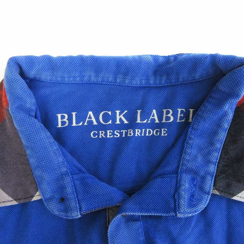 新品 Mブラックレーベル クレストブリッジ 総柄チェック 鹿の子 半袖ポロシャツ 美品】ブラックレーベルクレストブリッジ チェック柄 半袖