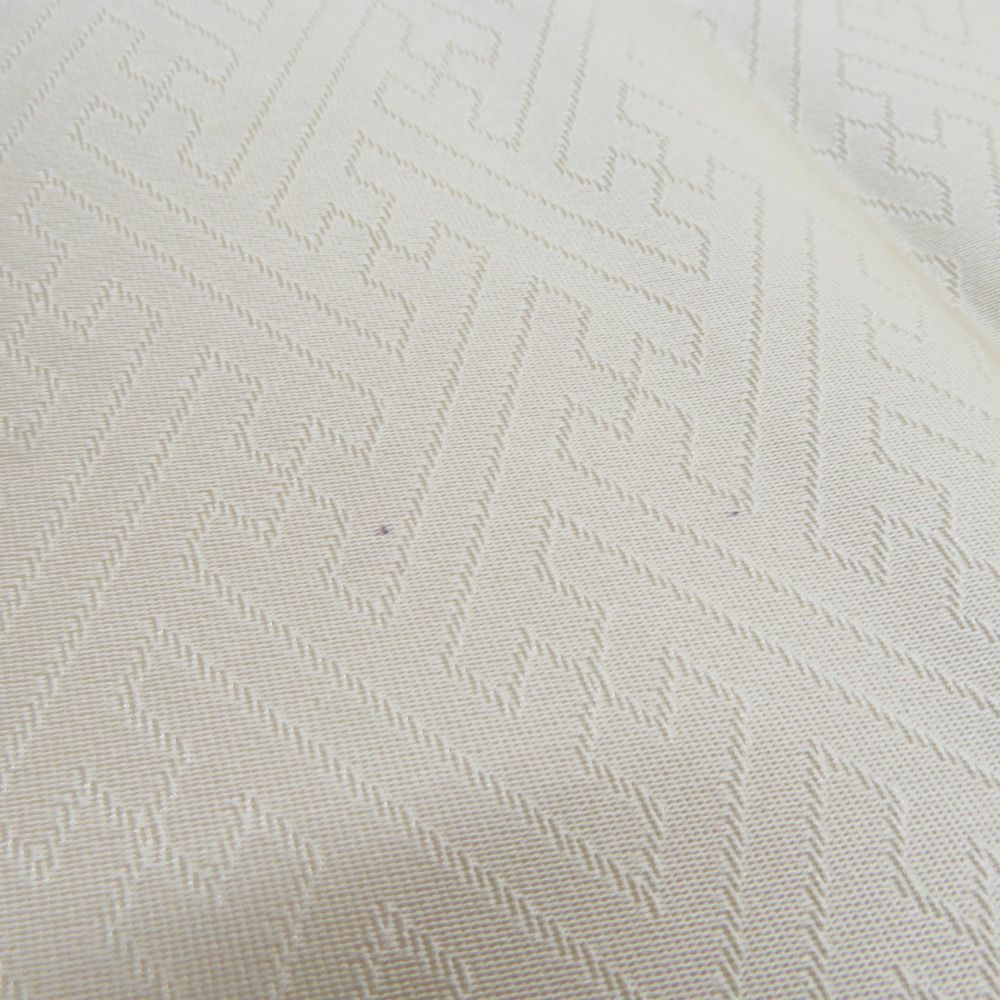 袋帯 正絹 松の葉紋様 金糸銀糸 金色x白色 刺繍入り ゴールド系