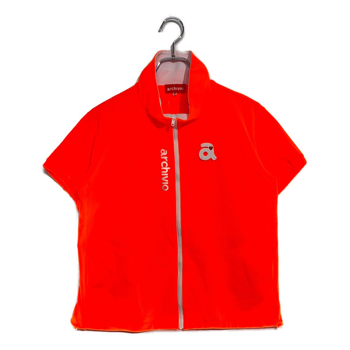 archivio - coco 中古 アルチビオ archivio レディース フルジップアウター 40(L) オレンジ 半袖 メッシュ地 ネオンカラー ゴルフ レディース アルチビオ archivio フルジップアウター 40(L