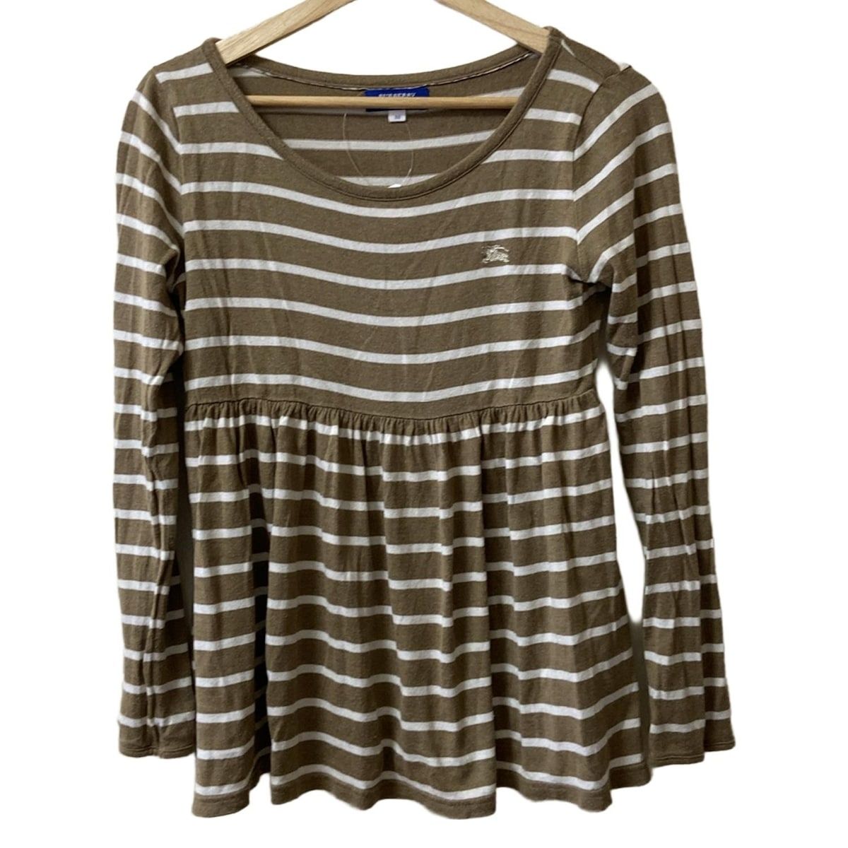 Burberry Blue Label バーバリーブルーレーベル 半袖カットソー サイズ38 M レディース - ブラウン×白 クルーネック|ボーダー